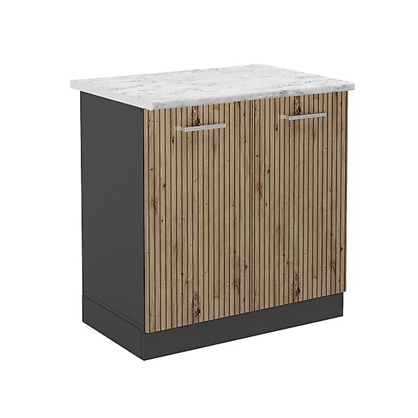 Vicco Spülenunterschrank R-Line Artisan-Eiche/Anthrazit 80 cm AP Marmor günstig online kaufen