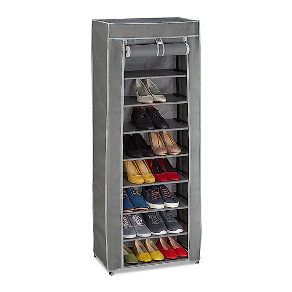 relaxdays Schuhschrank Stoff 9 Fäch Anthrazit günstig online kaufen