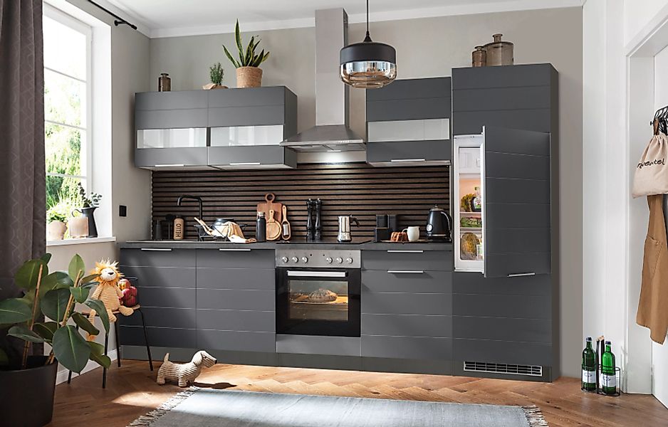 Kochstation Küche "KS-Luhe", 300 cm breit, wahlweise mit oder ohne E-Geräte günstig online kaufen