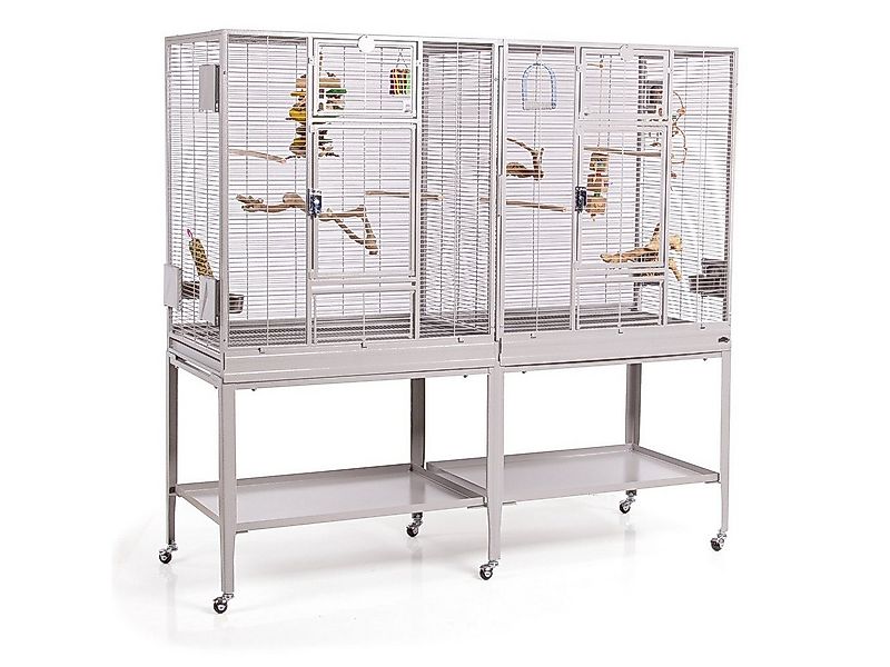 Montana Cages Vogelkäfig Madeira Double · Platinum, ca. 165 x 54 x 155 cm günstig online kaufen