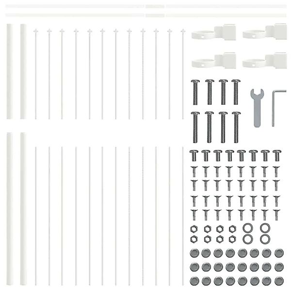 vidaXL Gartenzaun Weiß 1,7 x 1,5 m Pulverbeschichteter Stahl 42003882 günstig online kaufen