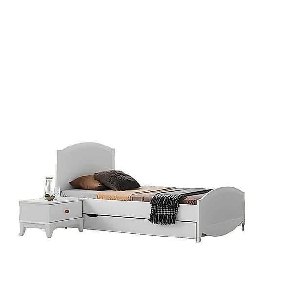 JVmoebel Bett Luxus Kinderzimmer Set Modern Möbel Weiß Bett Nachttisch Möbe günstig online kaufen