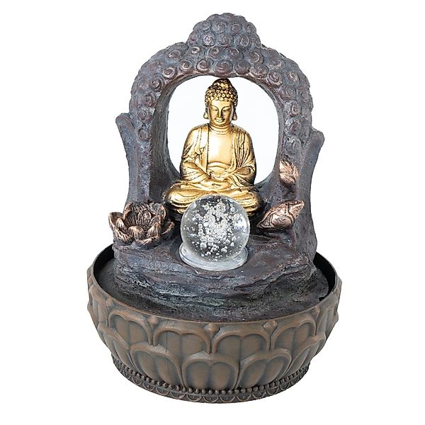 Lemodo Zimmerbrunnen Tischbrunnen Buddha mit Beleuchtung, günstig online kaufen