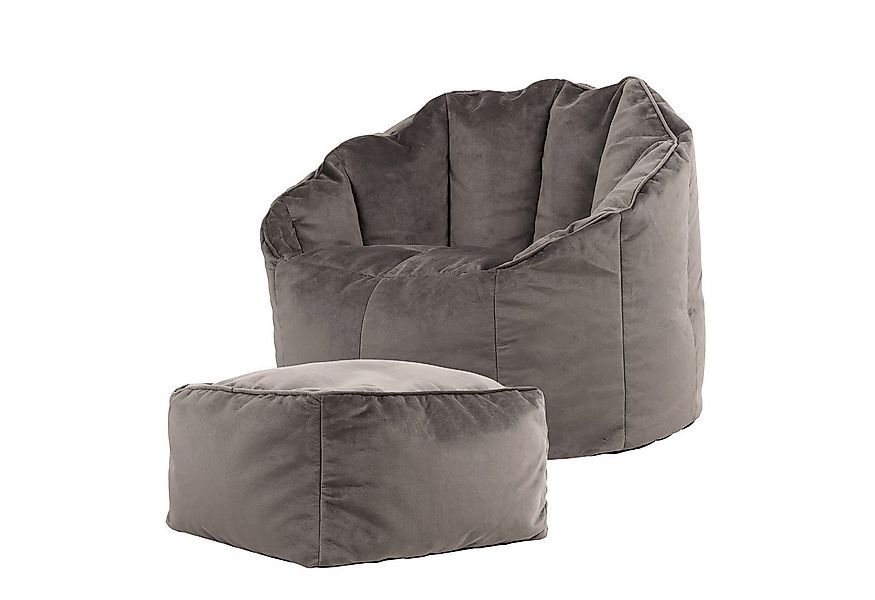 icon Sitzsack Sessel aus Samt „Sirena“ mit Hocker (Spar-Set, 1 x Sitzsack, günstig online kaufen