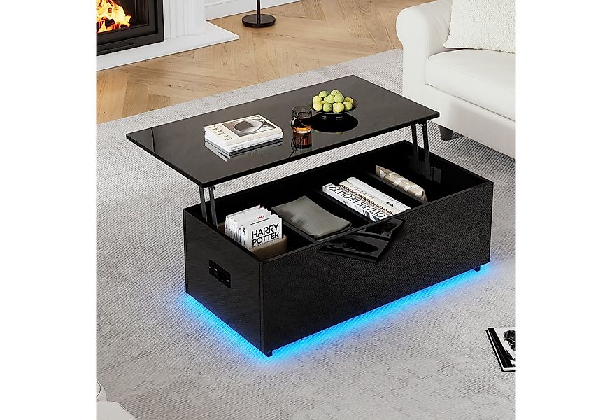 Merax Couchtisch Hochglanz mit LED-Beleuchtung (1-St., Satztisch Beistellti günstig online kaufen