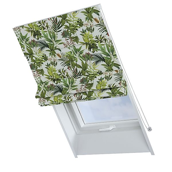 Dekoria Dachfenster-Raffrollo Rimini, grün-weiß, 50 x 60 cm günstig online kaufen