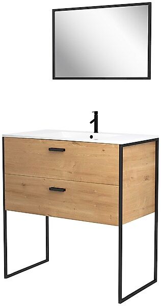Marwell Badmöbel-Set »Factory«, (Komplett-Set), Breite 80 cm, inkl. Spiegel günstig online kaufen