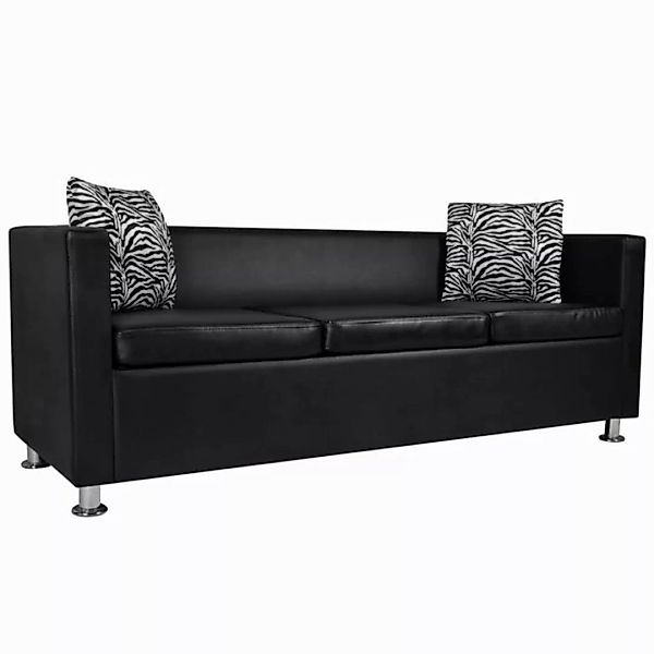 3-sitzer-sofa Kunstleder Schwarz günstig online kaufen