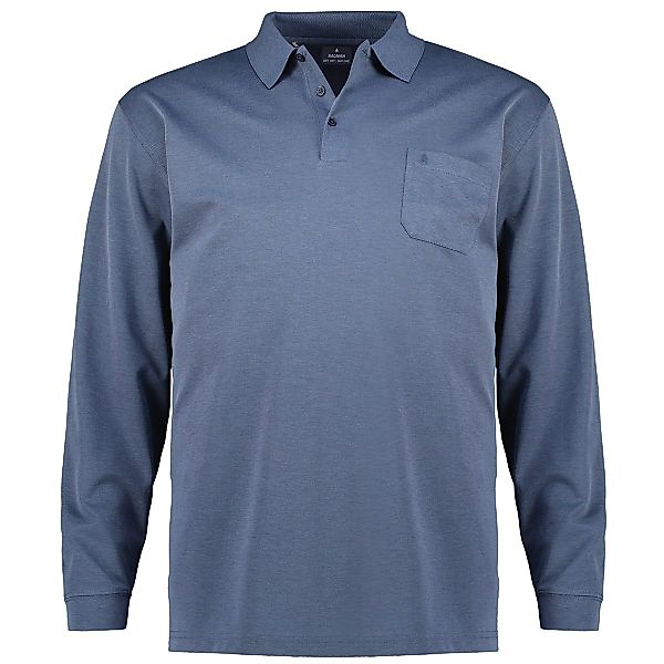 RAGMAN Pflegeleichtes Poloshirt "Soft Knit" Farbe jeansblau Größe: 4XL günstig online kaufen