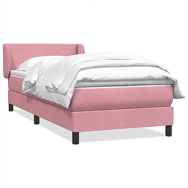 vidaXL Boxspringbett, Boxspringbett mit Matratze Rosa 90x220 cm Samt günstig online kaufen