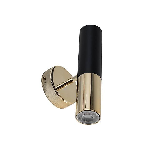 Wandleuchte Orino, schwarz/gold, Metall, GU10 günstig online kaufen