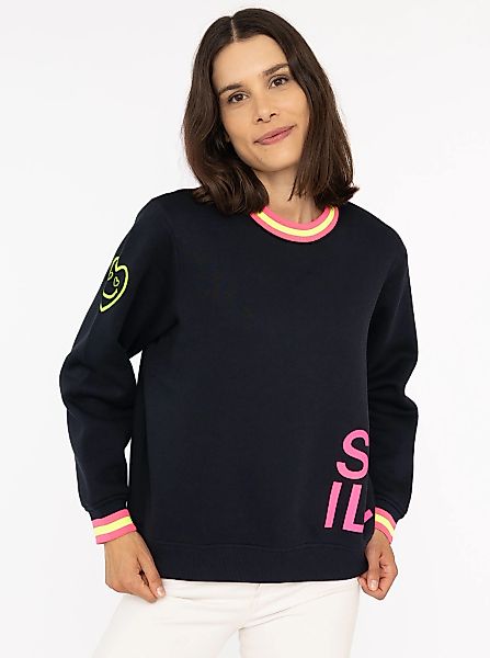 Zwillingsherz Sweatshirt ""Alissa"", mit SMILE PRINT, Kontrastbündchen, ges günstig online kaufen