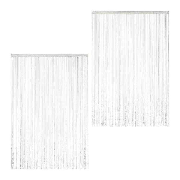 relaxdays Fadenvorhang weiß, 2er Pack 145x245cm günstig online kaufen