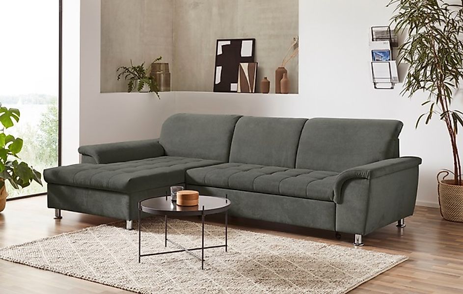 DOMO collection Ecksofa »Franzi, zeitlos und elegant, moderne Sitzheftung, günstig online kaufen