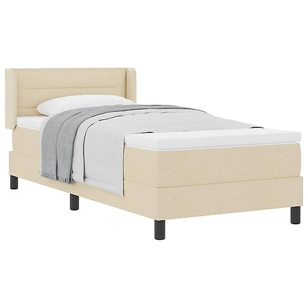 vidaXL Boxspringbett mit Matratze Creme 190 x 90 cm Polyester 3341018 günstig online kaufen
