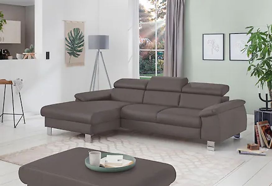 COTTA Ecksofa »Komaris L-Form, B: 244 cm« mit Kopfteilverstellung, optional günstig online kaufen