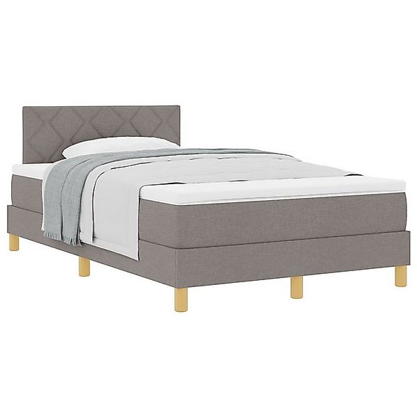 vidaXL Bett Boxspringbett mit Matratze Taupe 120x200 cm Stoff (1-tlg) günstig online kaufen