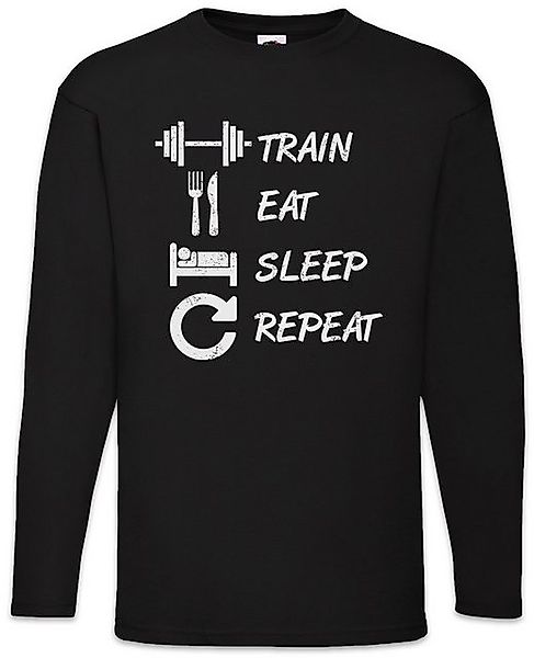 Urban Backwoods Langarmshirt Train Eat Sleep Repeat Langarm T-Shirt Fitness günstig online kaufen