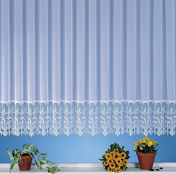 heimtexland Gardine Stores Vorhang Makramee Sockel Borte weiß Typ516 (1 St) günstig online kaufen