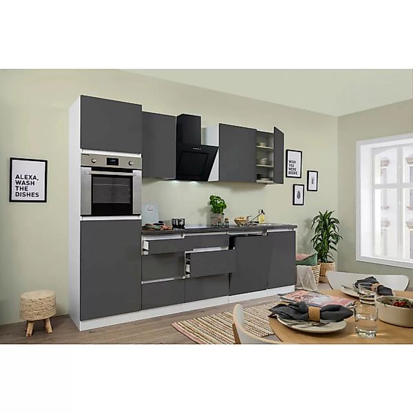 Respekta Küchenblock Premium grau hochglänzend B/H/T: ca. 280x220,5x60 cm günstig online kaufen