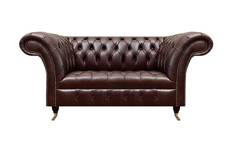 Xlmoebel Chesterfield-Sofa Zeitgemäße dunkelbraune Chesterfield-Ledersofa i günstig online kaufen