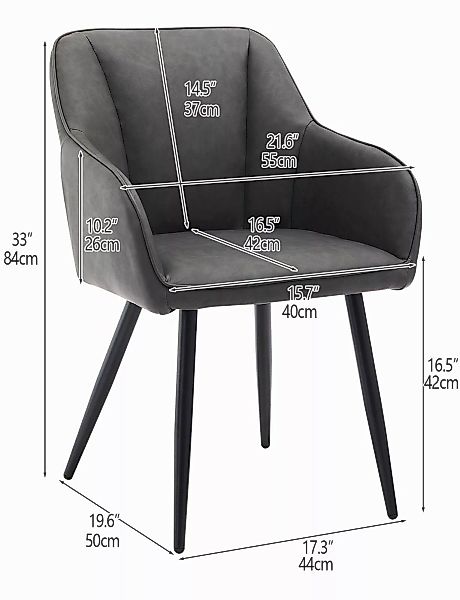 Ofcasa Esszimmerstuhl Gepolsterter Kunstledertuhl (2er Set), günstig online kaufen