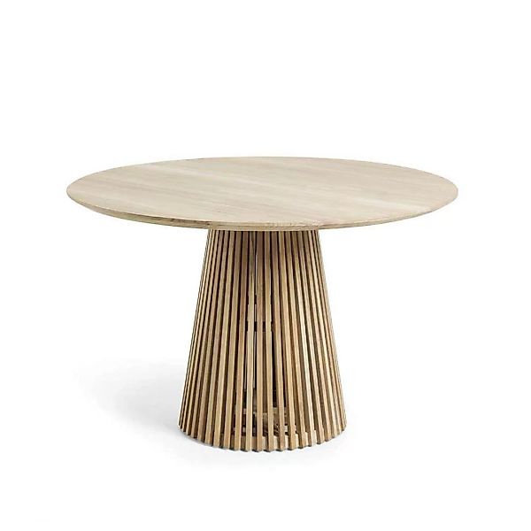 Massivholztisch mit Säulengestell runde Tischform günstig online kaufen