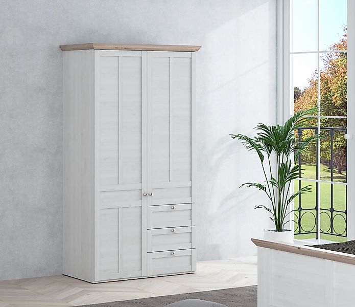 FORTE Kleiderschrank "Iloppa, Schlafzimmerschrank im Landhausstil" Maße: B/ günstig online kaufen