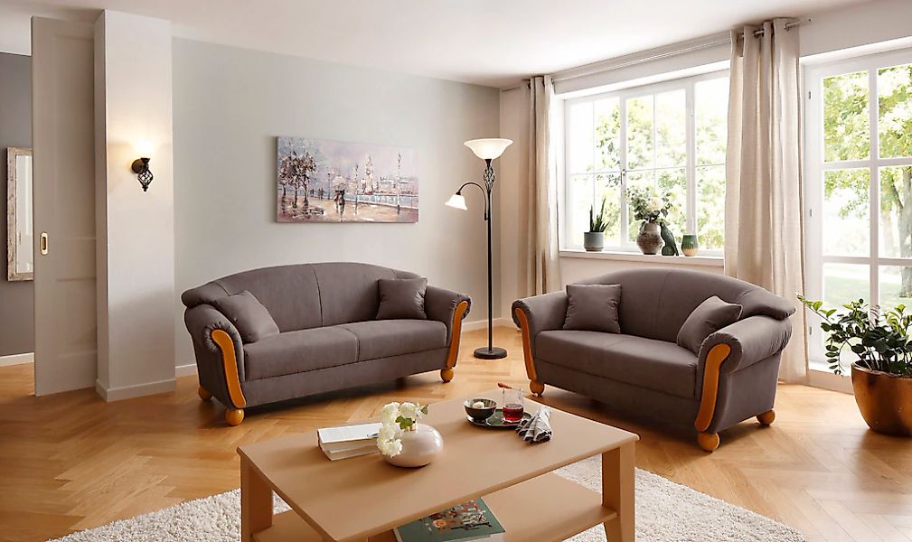 Home affaire 2-Sitzer "Milano Vintage", mit Federkern, Bezug in Lederoptik, günstig online kaufen