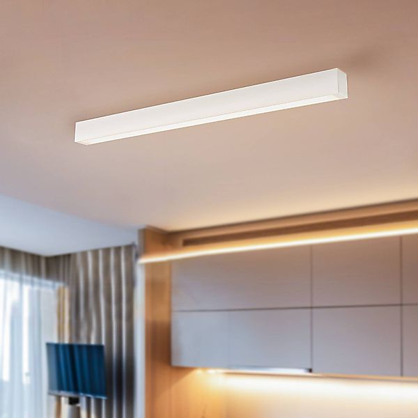 Deckenlampe Straight, weiß, 92 cm, Metall, Kunststoff günstig online kaufen