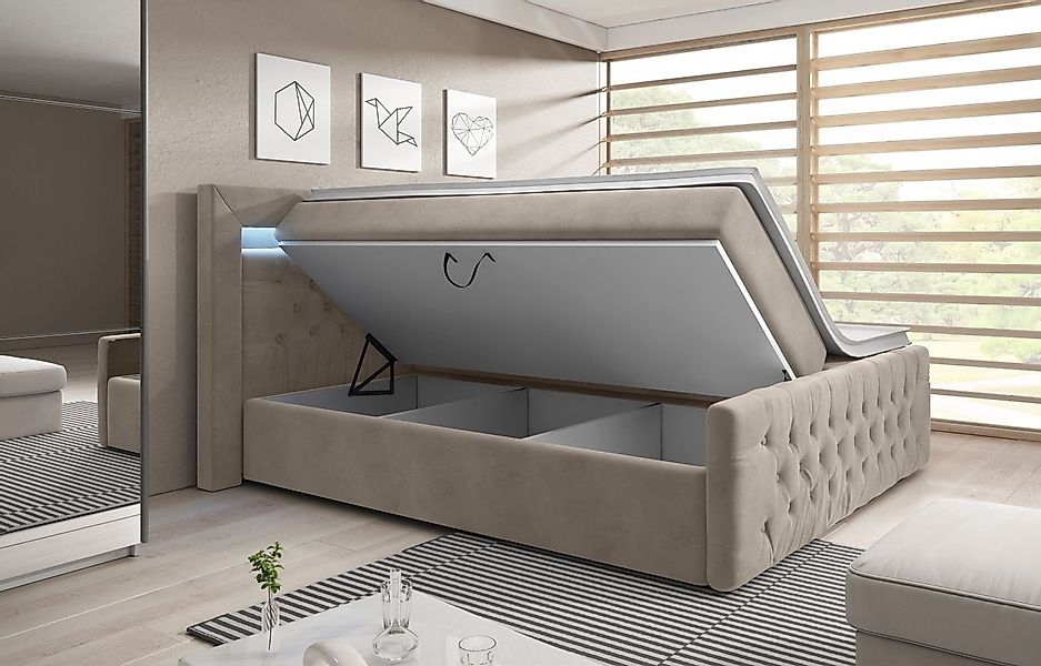 Lukas Möbel Boxspringbett Chesterfield Boxspringbett Venezia mit Bettkasten günstig online kaufen