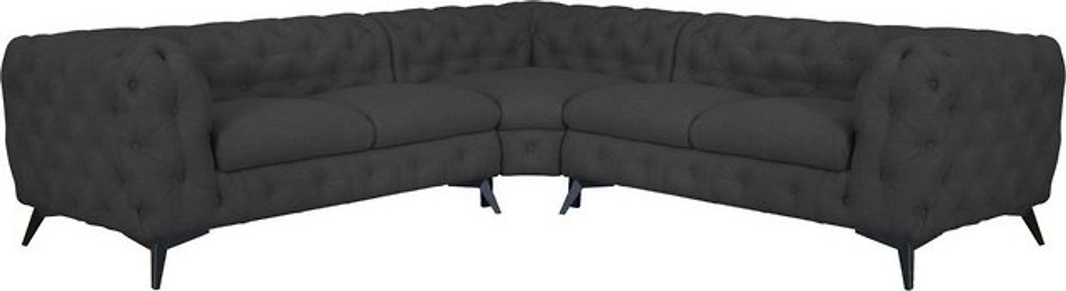 Leonique Chesterfield-Sofa "Ecksofa GLYNIS L-Form mit Wellenunterfederung, günstig online kaufen