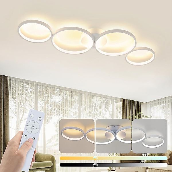 ZMH LED Deckenleuchte Wohnzimmer 4 Flammig günstig online kaufen