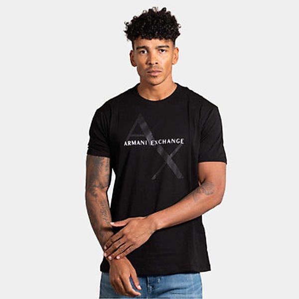 EAX  T-Shirt Diagonal logo t-shirt - black günstig online kaufen