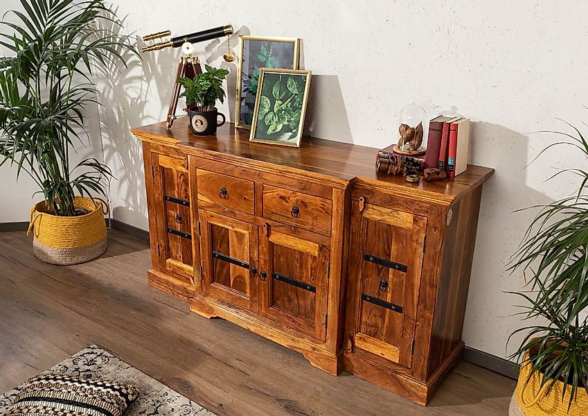 Massivmoebel24 Sideboard (Sideboard Akazie 160x45x85 honig  günstig online kaufen