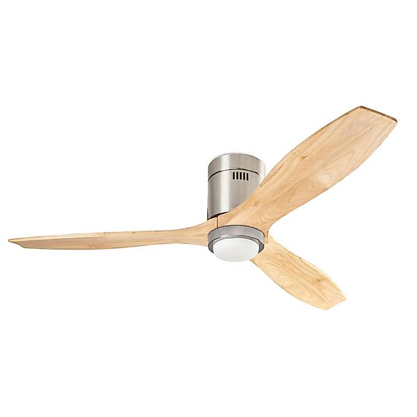 LED-Deckenventilator Stem, Holz hell, DC leise, Ø 137 cm CCT günstig online kaufen