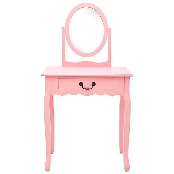 vidaXL Schminktisch mit Hocker Rosa 65x36x128 cm Paulownia-Holz MDF Modell günstig online kaufen