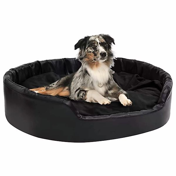 Hundebett Schwarz 99x89x21 Cm Plüsch Und Kunstleder günstig online kaufen