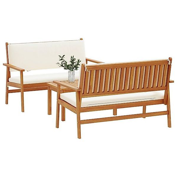 vidaXL Loungesofa Set aus 2 Natürliche Öloberfläche nholz, Polyester Mittel günstig online kaufen