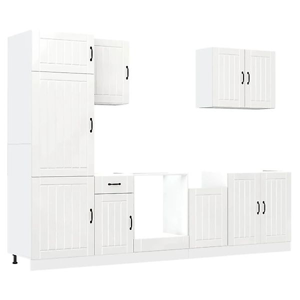 vidaXL 7 Tlg Küchenschrank-Set Lucca Hochglanz-Weiß Holzwerkstoff 3314773 günstig online kaufen