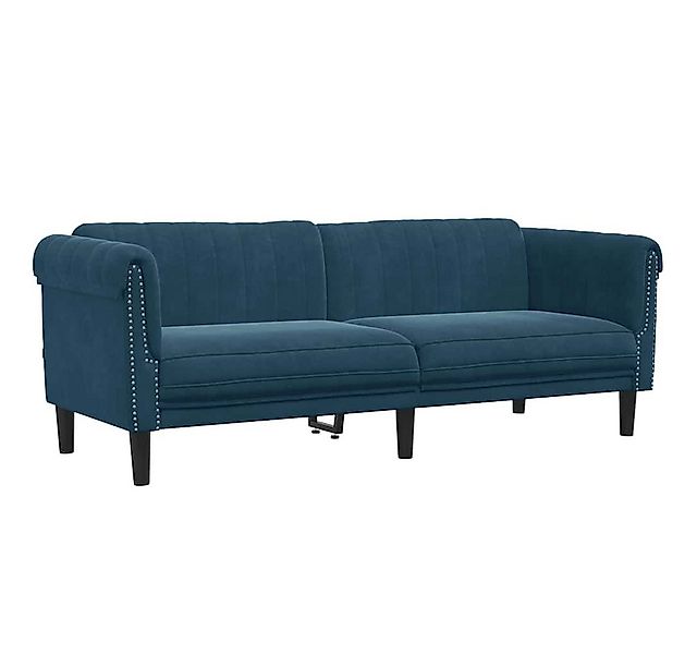 vidaXL Sofa Sofa 3-Sitzer Blau Samt, 1 Teile günstig online kaufen