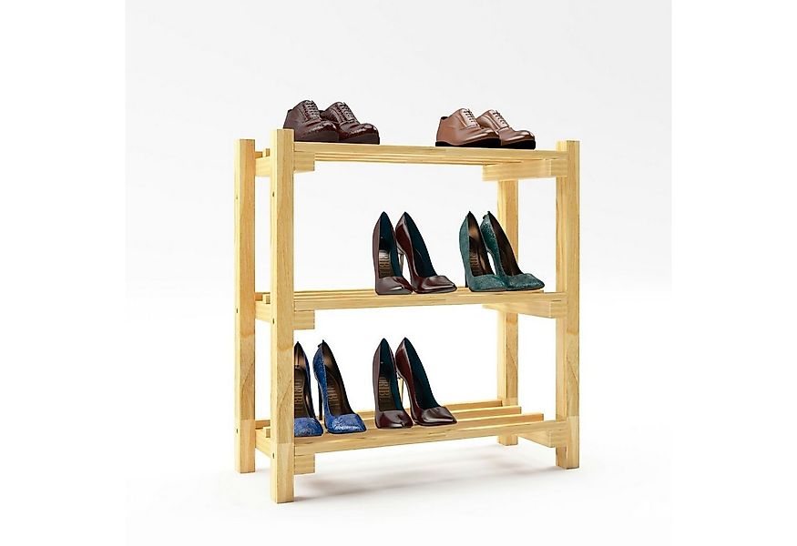 en.casa Schuhregal, »Keuruu« für 6 Paar Schuhe 60 x 60 x 25 cm Holz günstig online kaufen