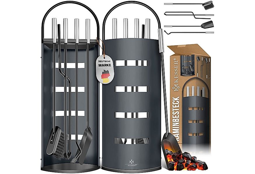 KESSER Kamingarnitur Kaminzubehör 5-teiliges Kaminbesteck Set aus Metall, ( günstig online kaufen