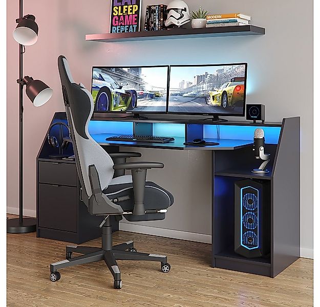 Vicco Computertisch Joel, Schwarz, 180 x 66 cm günstig online kaufen