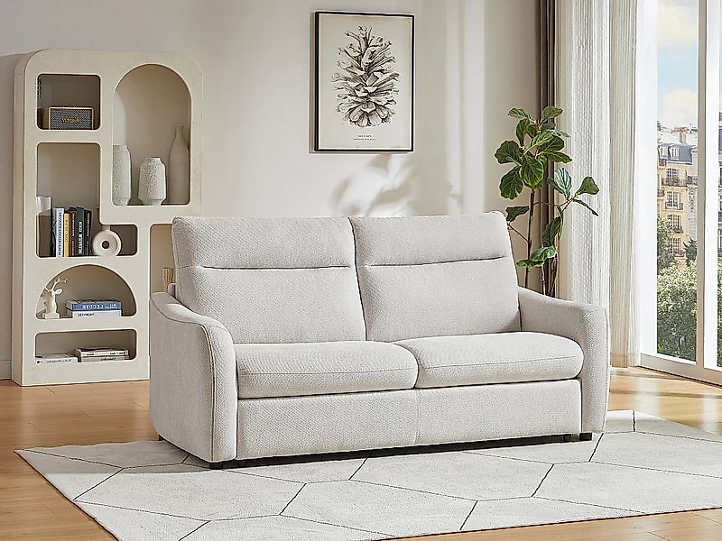 Schlafsofa Express 3-Sitzer - Stoff Beige - SOVANIA günstig online kaufen