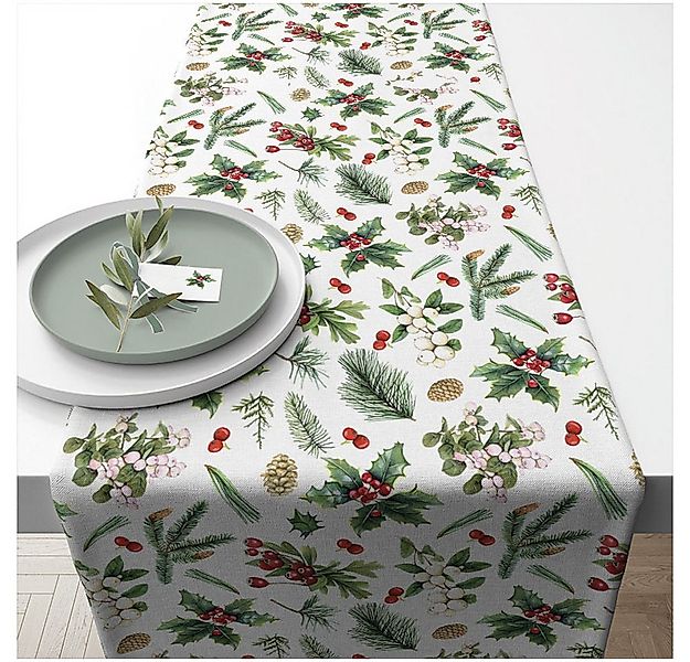 Ambiente® Tischläufer Winter greenery (1-tlg, 1-teilig), Tischläufer Tischd günstig online kaufen