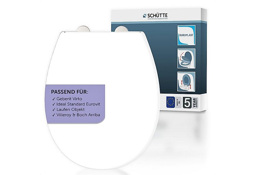 Schütte WC-Sitz Duroplast, WHITE PRO 1 (WC-Sitz, Befestigungsmaterial, Mont günstig online kaufen