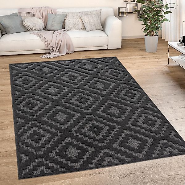 Paco Home Teppich »Livorno 672«, rechteckig, 14 mm Höhe, Uni-Farben, Scandi günstig online kaufen
