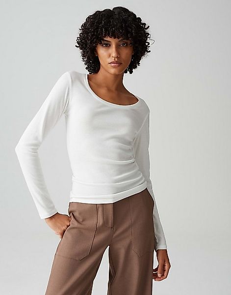 OPUS Langarmshirt SORANA aus BCI Cotton Mix figurbetont geschnitten, weiche günstig online kaufen