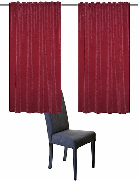Home Basics Vorhang »WOLLY«, (2 St.), 2er Pack Thermochenille Uni WOLLY günstig online kaufen